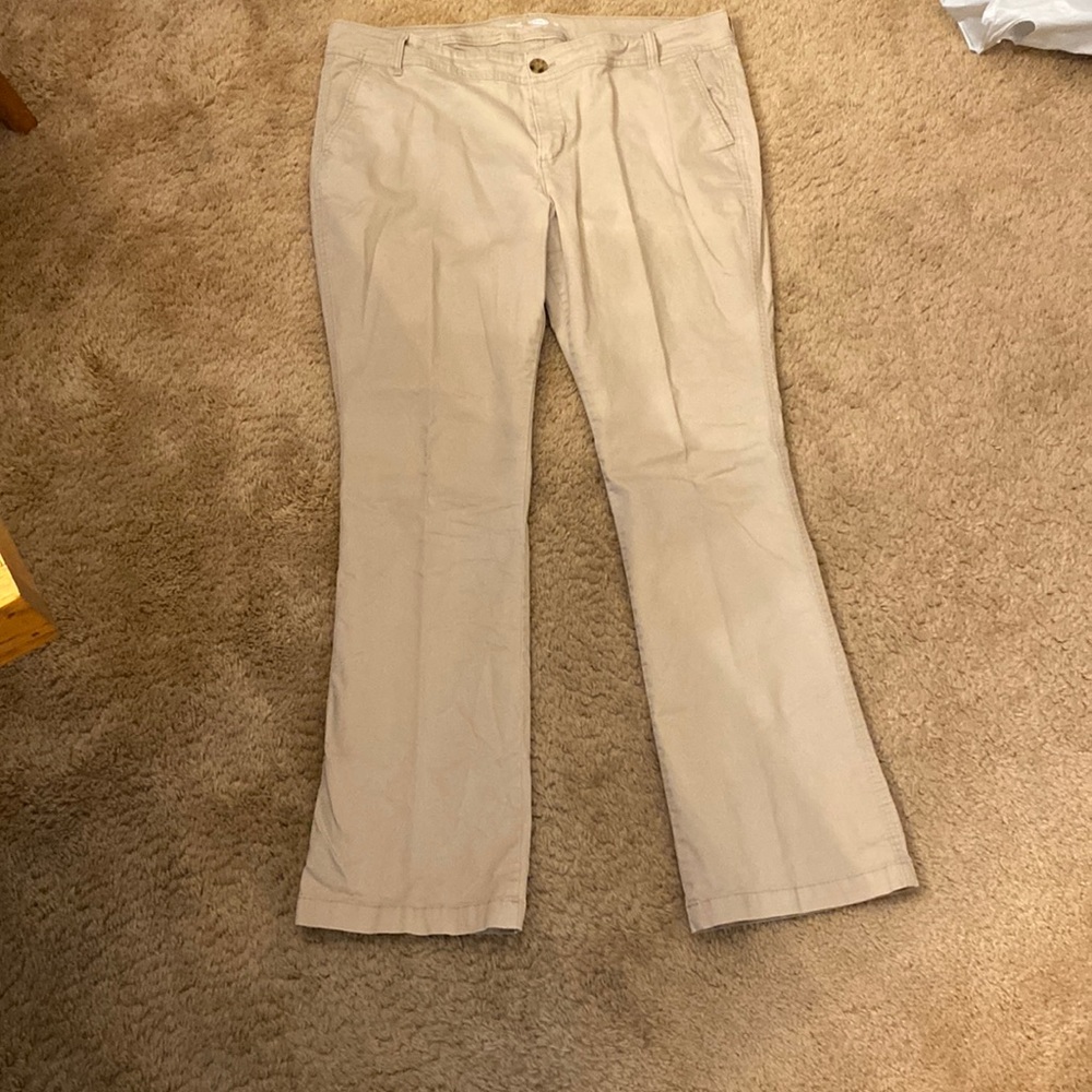 Khaki colored slacks in size 16, old navy, worn only a few times